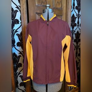 Motion Athletic Maroon and Gold Windbreaker Lightweight Jacket Men’s size M